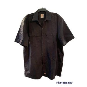 Dickies Black Button Down Mens sz XL Tall